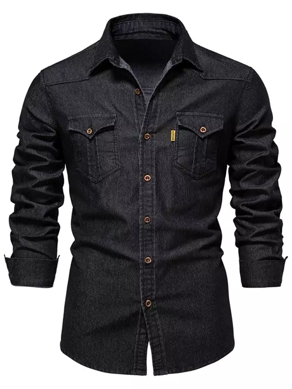 Two-Pocket Denim Men Shirt