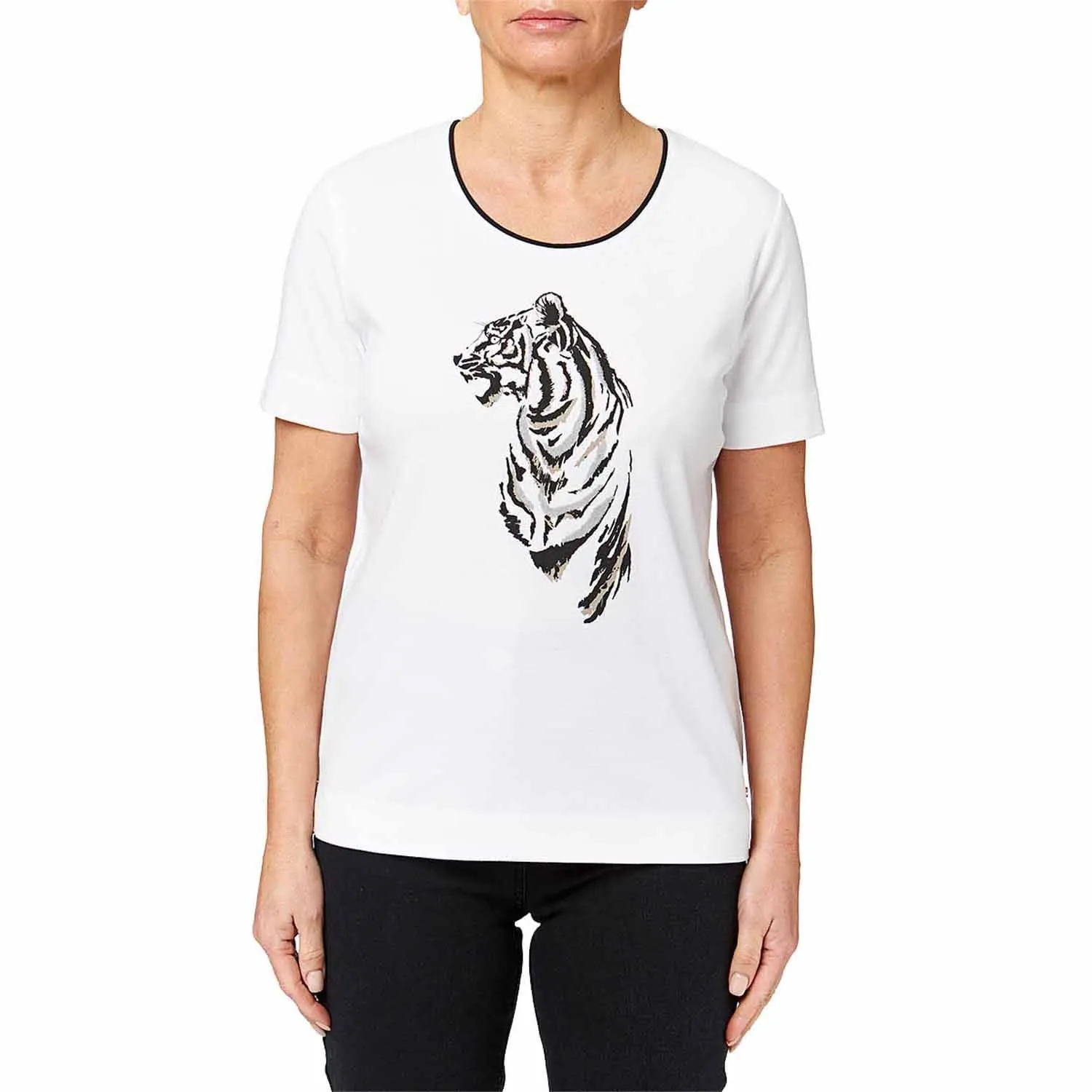 Wildlife Tiger Print Top - White