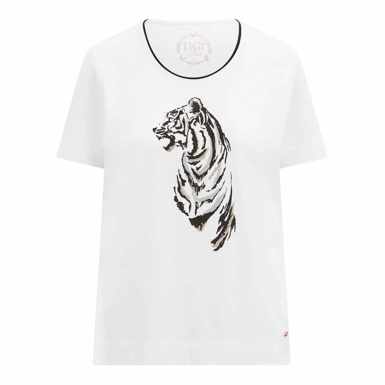 Wildlife Tiger Print Top - White