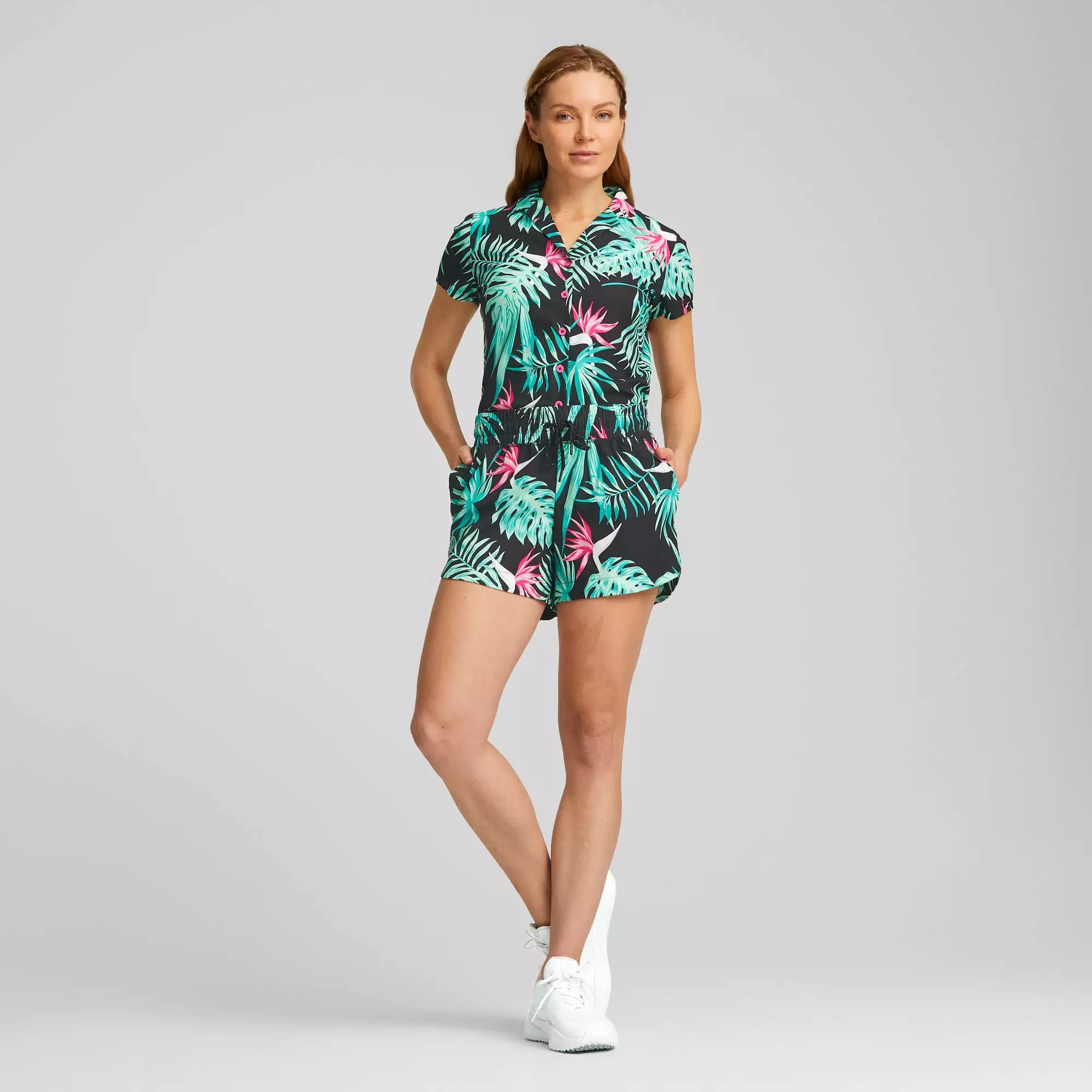 Women's Puma x PTC Paradise Camp Golf Shirt