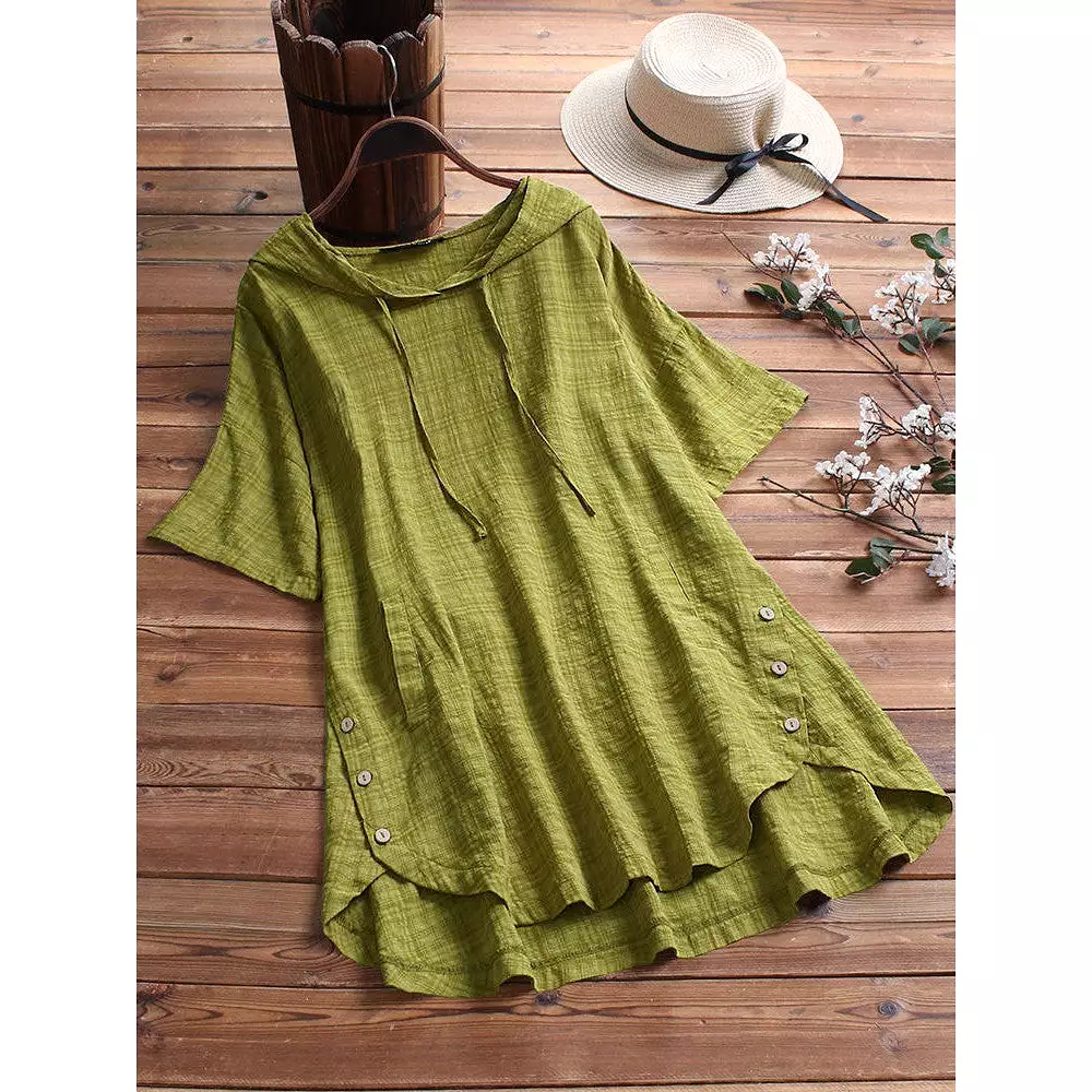 women's summer short-sleeved round neck shirt