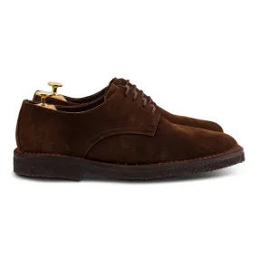 Yanko Stitchdown plain toe derby brown suede