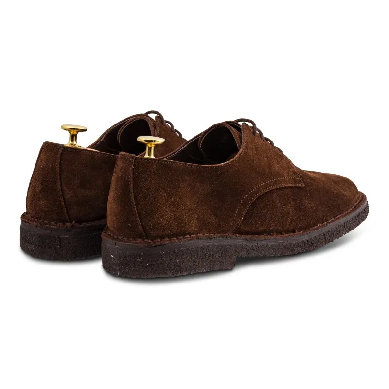 Yanko Stitchdown plain toe derby brown suede